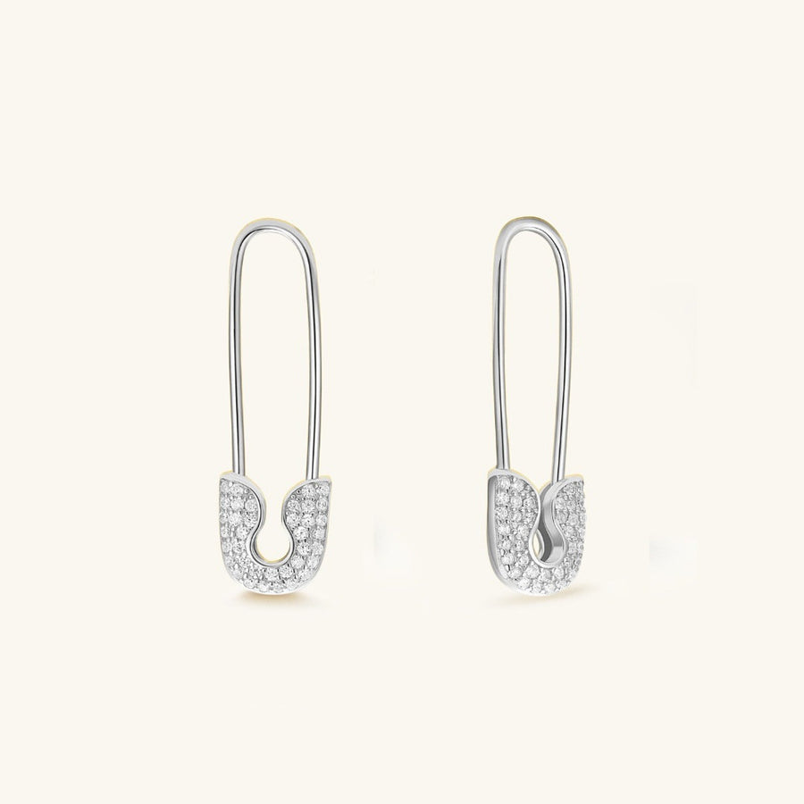 0.30 TCW Round Safety Pin Earrings