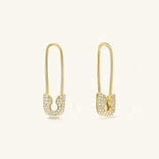 0.30 TCW Round Safety Pin Earrings