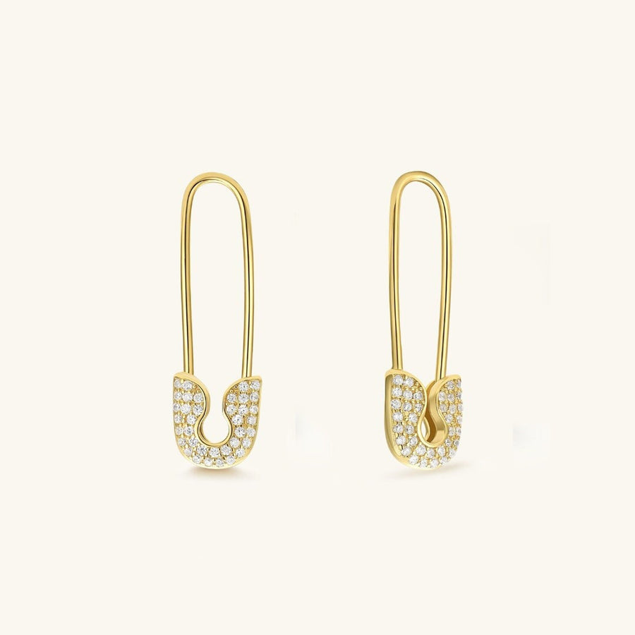 0.30 TCW Round Safety Pin Earrings