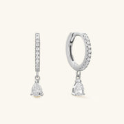 0.25 TCW Round Hoop Dangle Earrings