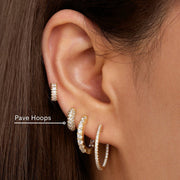 0.40 TCW Round Pave Hoop Earrings