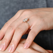 3.0 CT Marquise Cut Hidden halo Moissanite Engagement Ring