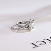 3.0 CT Cushion Cut Split Shank Moissanite Engagement Ring