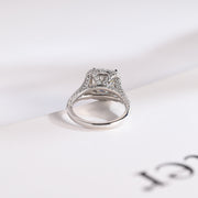 3.0 CT Cushion Cut Split Shank Moissanite Engagement Ring