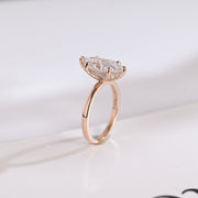 3.0 CT Marquise Cut Hidden halo Moissanite Engagement Ring