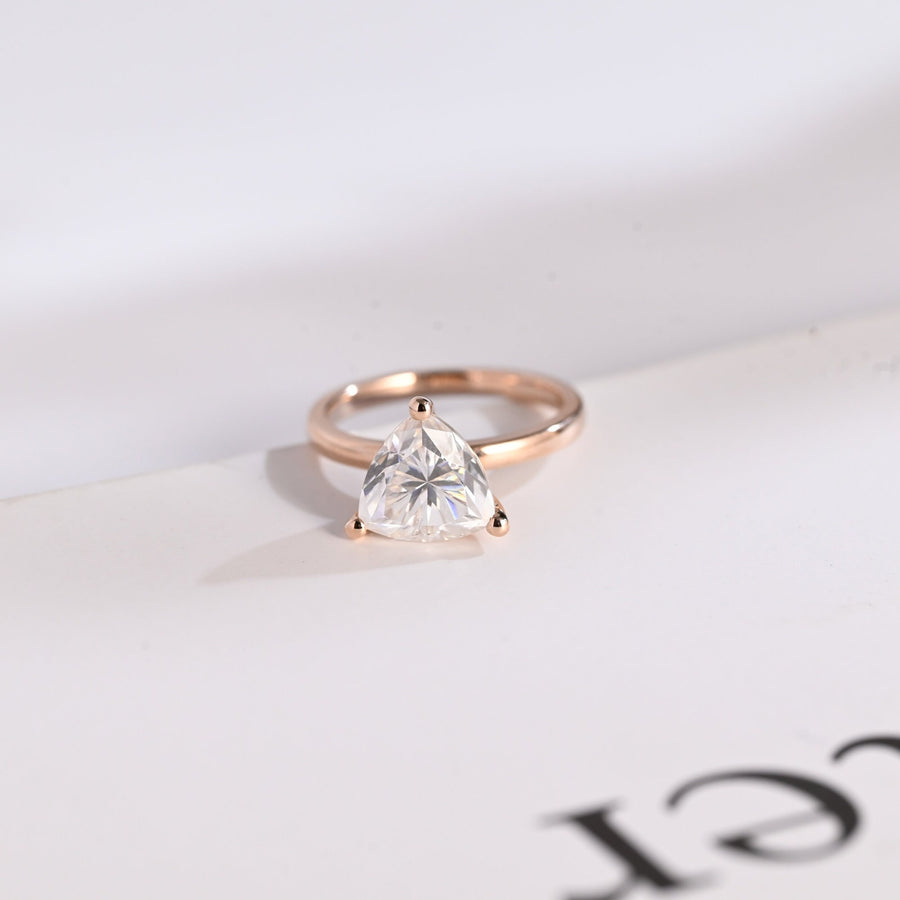 2.0 CT Trillion Cut solitaire Moissanite Engagement Ring