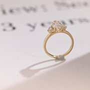 1.0 CT Marquise Cut Cluster Moissanite Engagement Ring