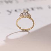 1.0 CT Marquise Cut Cluster Moissanite Engagement Ring