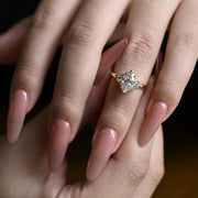 1.0 CT Marquise Cut Cluster Moissanite Engagement Ring