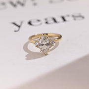 1.0 CT Marquise Cut Cluster Moissanite Engagement Ring