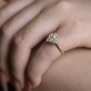 1.0 CT Marquise Cut Cluster Moissanite Engagement Ring