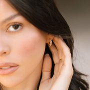 0.35 TCW Double Hoop Pave Huggie Earrings