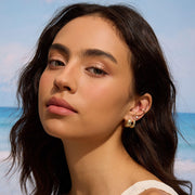 Round Cuff Gold Hoop Earrings