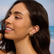 Round Cuff Gold Hoop Earrings