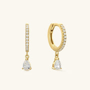 0.25 TCW Round Hoop Dangle Earrings