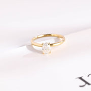 3.4 CT Oval Cut Hidden Halo Moissanite Engagement Ring