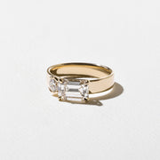 1.0- 3.0 CT Emerald Lab Grown Diamond Two Stone Engagement Ring