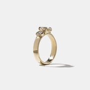 1.10- 3.0 CT Pear Lab Grown Diamond Two Stone Engagement Ring