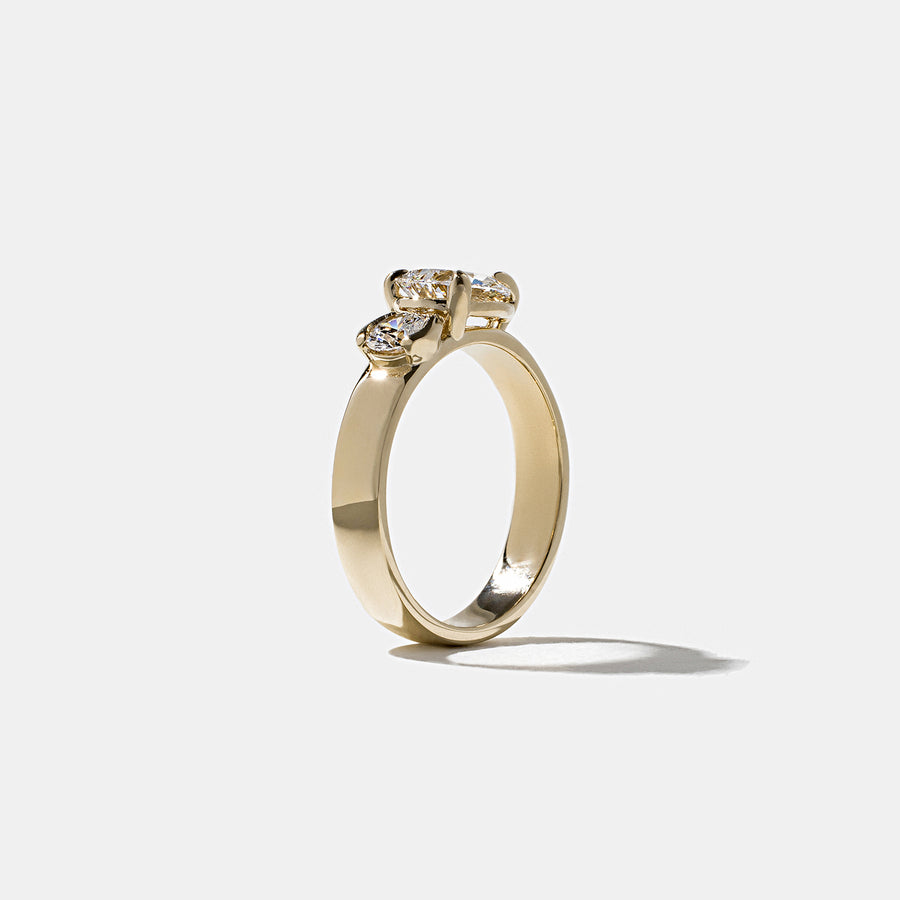 1.10- 3.0 CT Pear Lab Grown Diamond Two Stone Engagement Ring