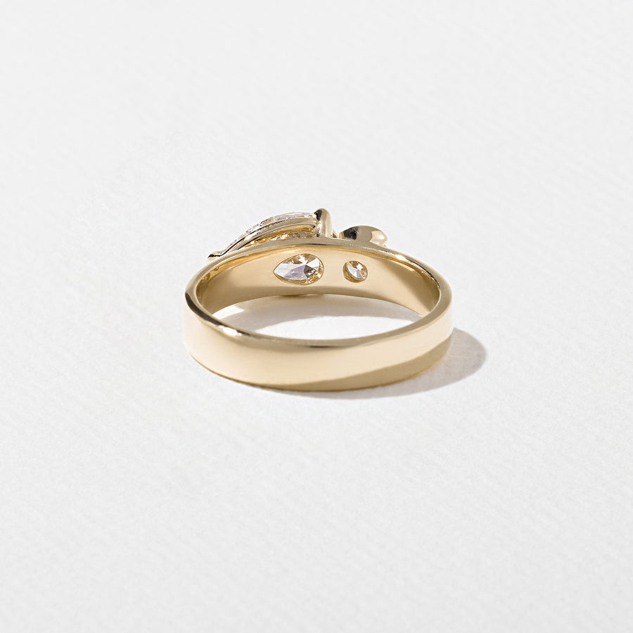 1.10- 3.0 CT Pear Lab Grown Diamond Two Stone Engagement Ring