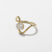 0.40 TCW Oval Shape Curved Minimalist Wedding Band