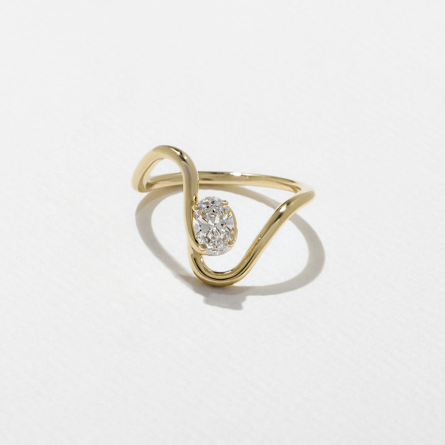 0.40 TCW Oval Shape Curved Minimalist Wedding Band