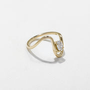 0.40 TCW Oval Shape Curved Minimalist Wedding Band