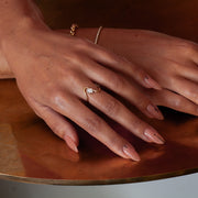 0.40 TCW Oval Shape Curved Minimalist Wedding Band