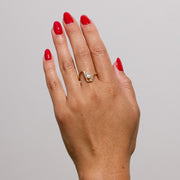 0.40 TCW Oval Shape Curved Minimalist Wedding Band