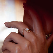 0.40 TCW Oval Shape Curved Minimalist Wedding Band