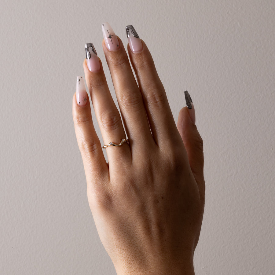 0.12 TCW Round Shape Wavy Wedding Band