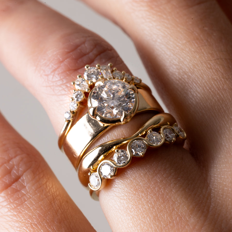 Plain Curved Unique Wedding Band