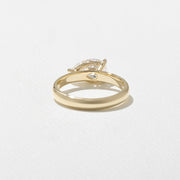 East-west set pear cut lab grown diamond solitaire engagement ring in G/VS1 clarity, 1.58 to 3.58 carats, with sleek prong setting