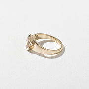 Oval cut CVD lab grown diamond solitaire ring with half bezel setting, G color, VS2 clarity, 1.50–3.50 carat