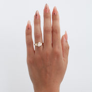 Oval cut CVD lab grown diamond solitaire ring with half bezel setting, G color, VS2 clarity, 1.50–3.50 carat