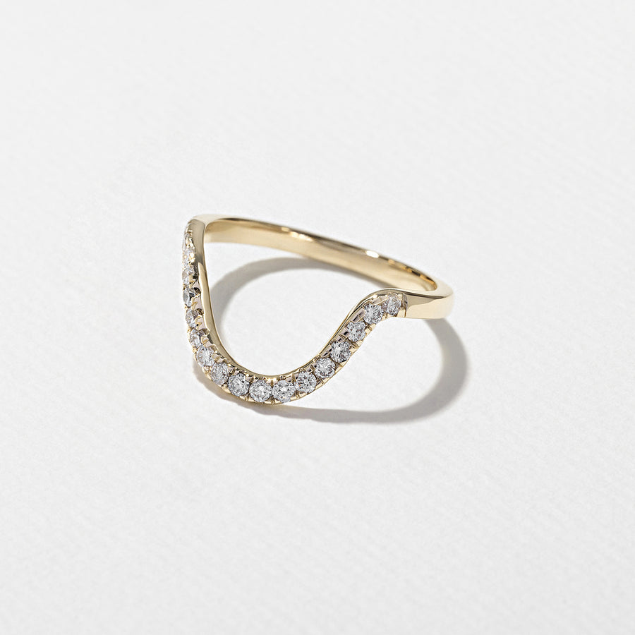 0.1 3TCW Round Half Curve Wedding Band