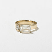 1.0- 3.0 CT Emerald Lab Grown Diamond Two Stone Engagement Ring