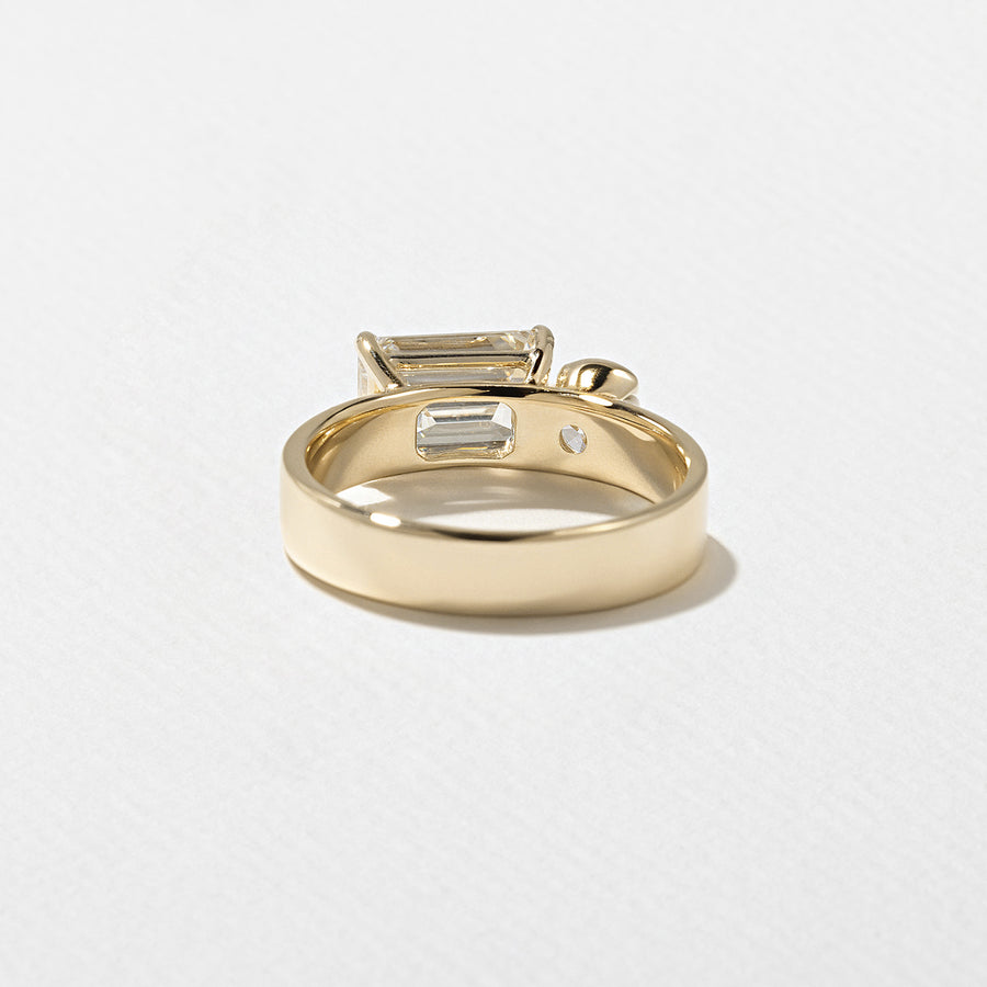 1.0- 3.0 CT Emerald Lab Grown Diamond Two Stone Engagement Ring