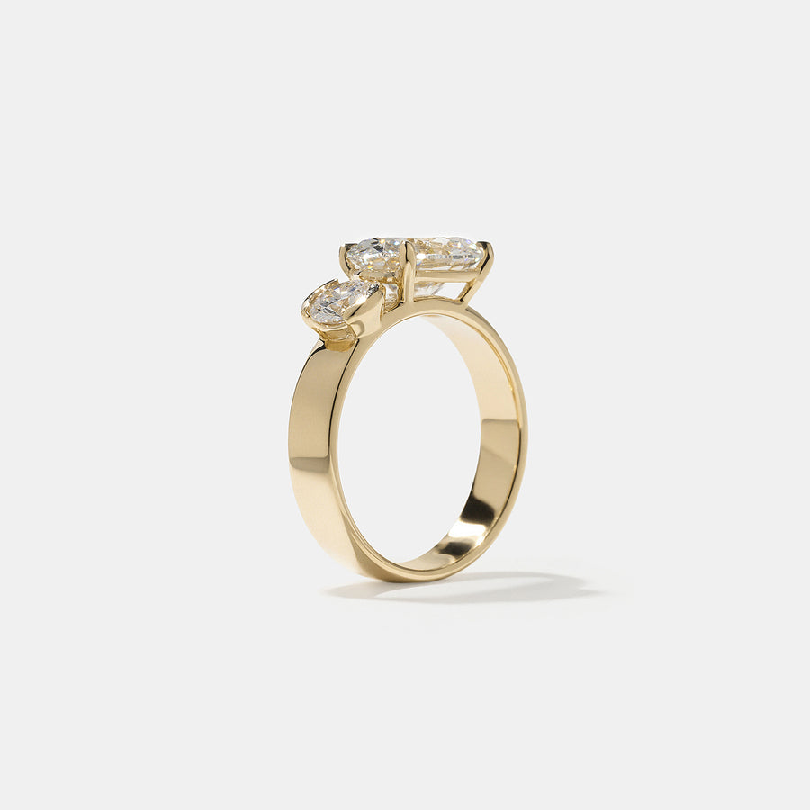 1.0- 3.0 CT Oval Lab Grown Diamond Two Stone Engagement Ring