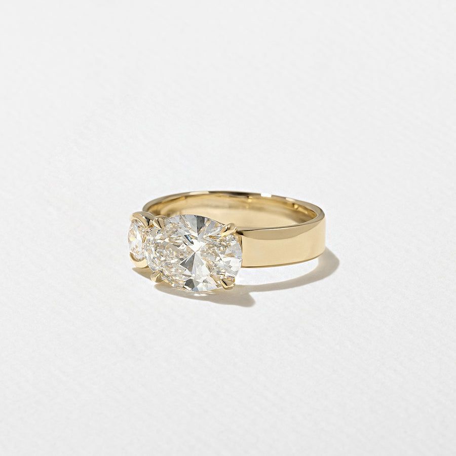 1.0- 3.0 CT Oval Lab Grown Diamond Two Stone Engagement Ring