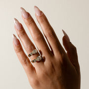 1.0- 3.0 CT Oval Lab Grown Diamond Two Stone Engagement Ring