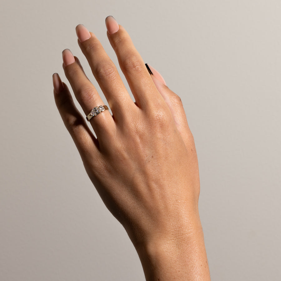 1.10- 3.0 CT Pear Lab Grown Diamond Two Stone Engagement Ring