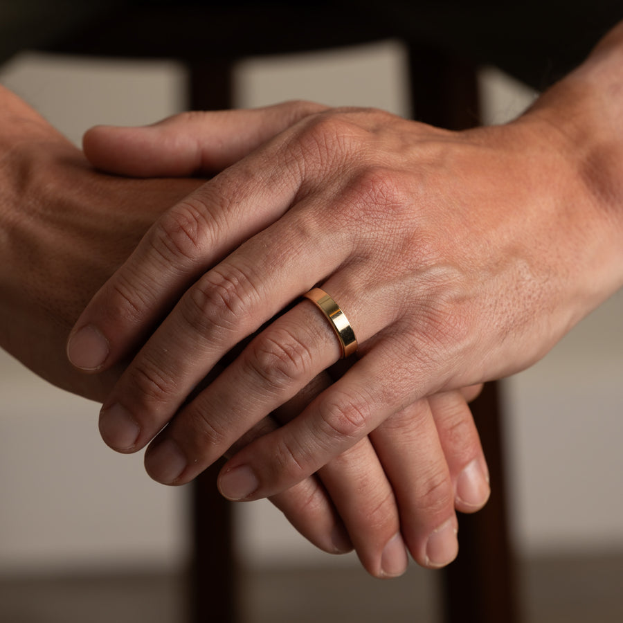 Beveled Edge Man's Wedding Band