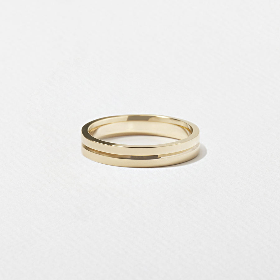 Elegant Wedding Bands with Central Line Design