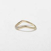 0.14 TCW Round Shape Unique Curved Wedding Band