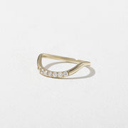 0.14 TCW Round Shape Unique Curved Wedding Band