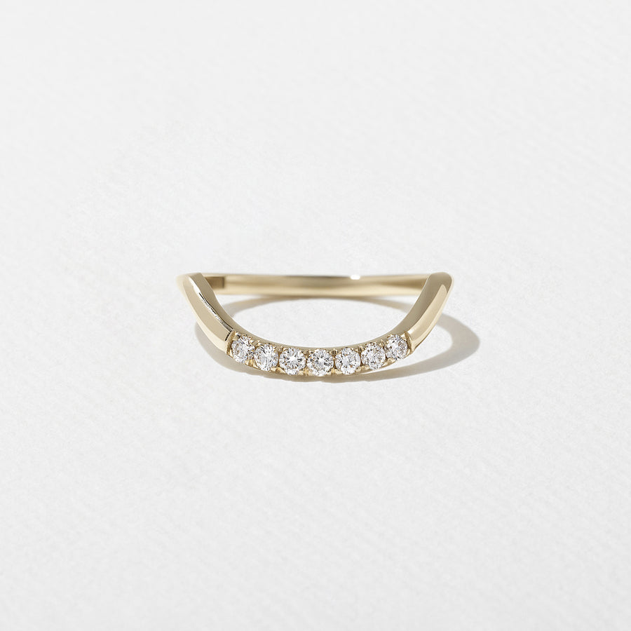 0.14 TCW Round Shape Unique Curved Wedding Band