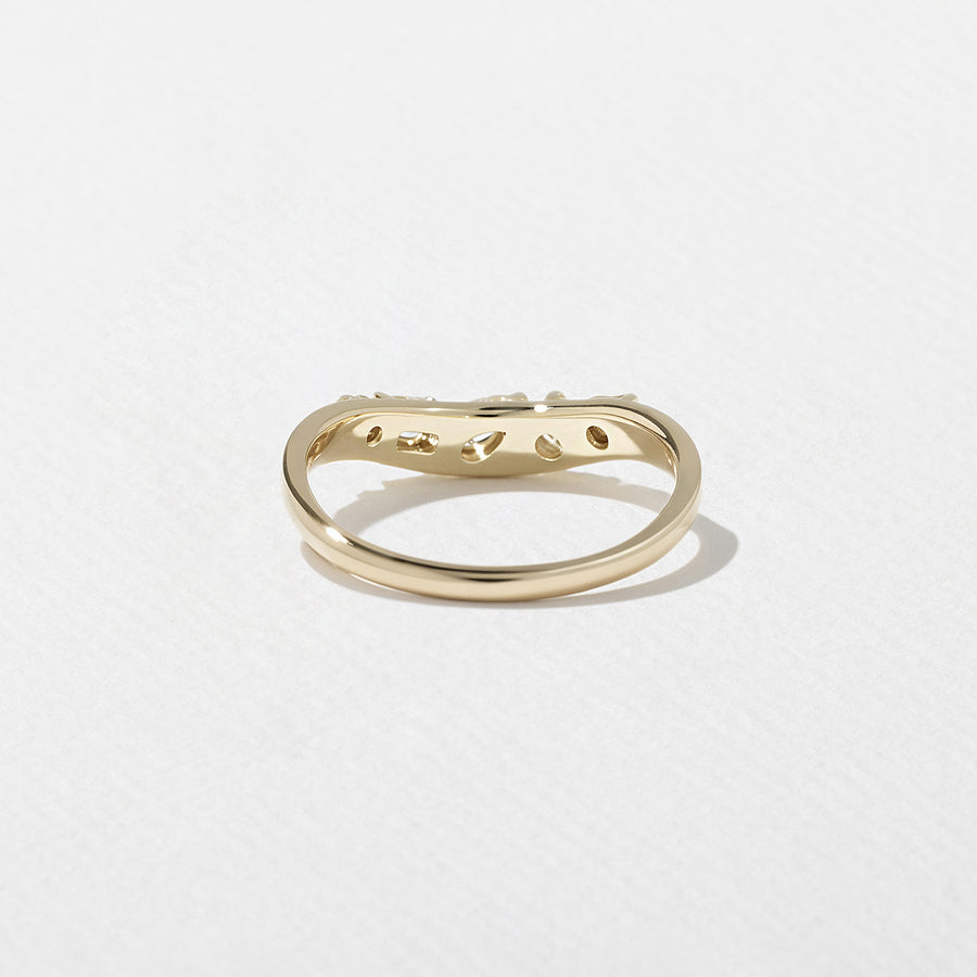 0.40 TCW Round, Emerald & Pear Shape Unique Wedding Band