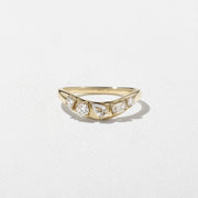 0.40 TCW Round, Emerald & Pear Shape Unique Wedding Band