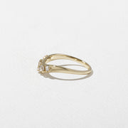 0.40 TCW Round, Emerald & Pear Shape Unique Wedding Band